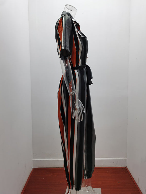 Striped Plus Size Relaxed Jumpsuit
