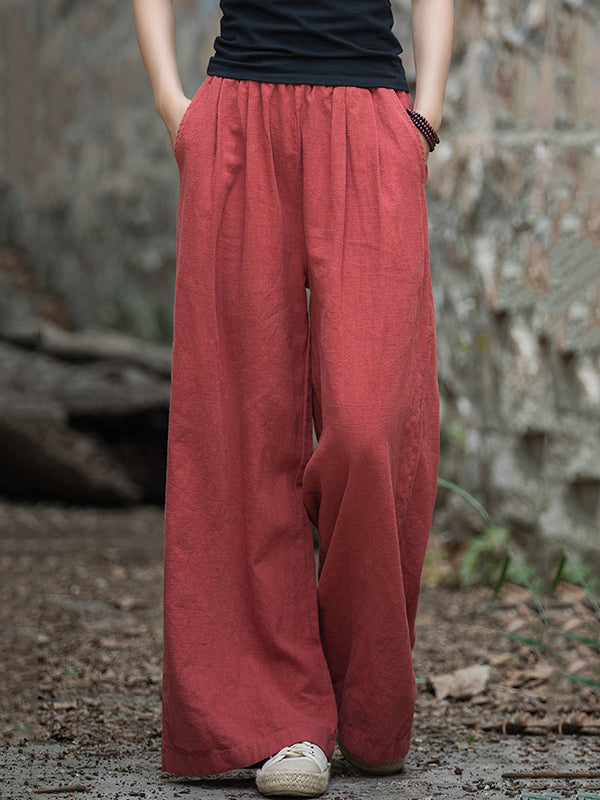 Wide-Leg Elastic Pants