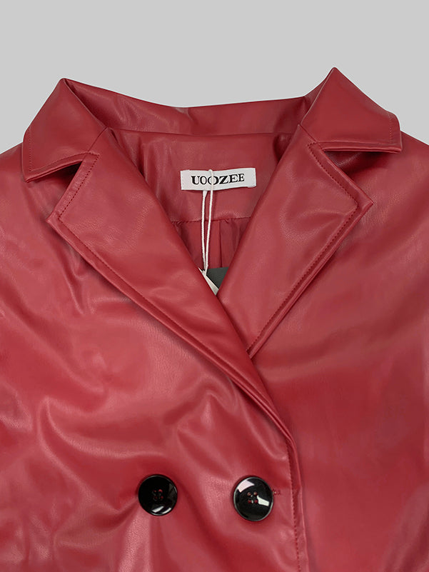 Notch-Collar Button-Detail Long-Sleeve Jacket