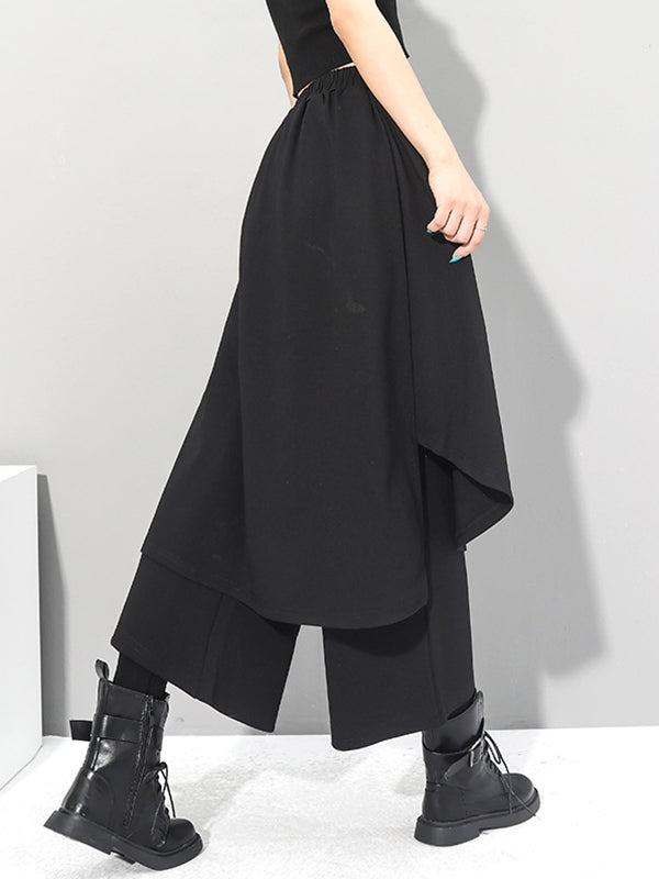 Wide-Leg Elastic Pants