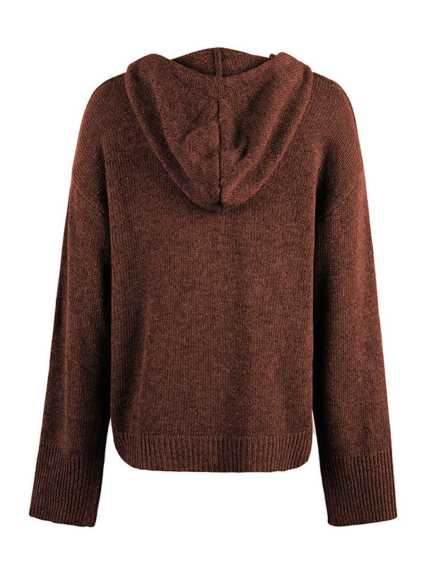 Hooded Button-Detail Cardigan