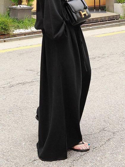 Wide-Leg Elastic Relaxed Pants