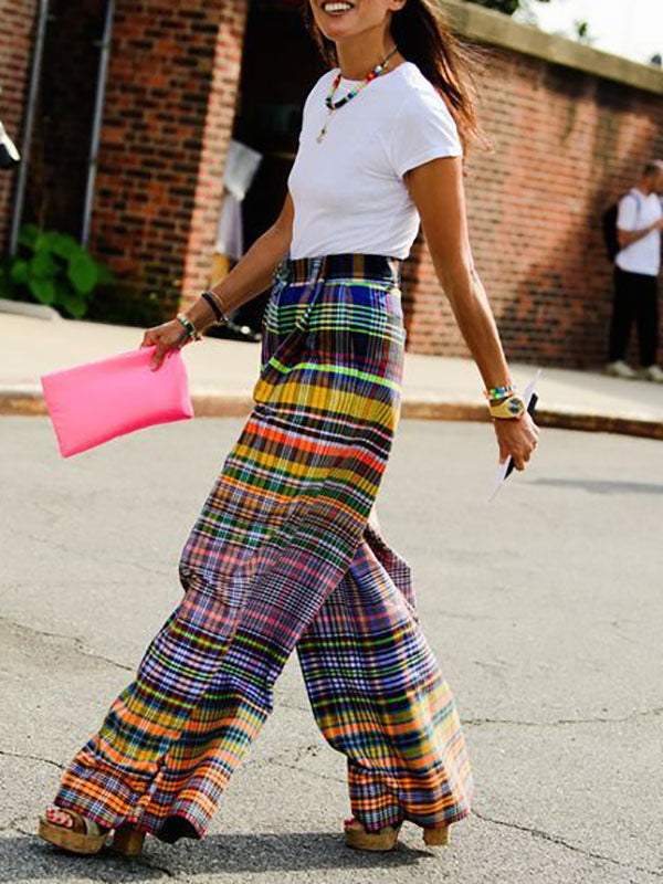 Printed Wide-Leg Relaxed Pants
