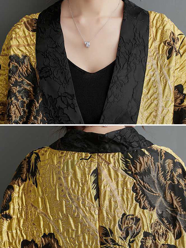 V-Neck Pleated Batwing Relaxed Jacket