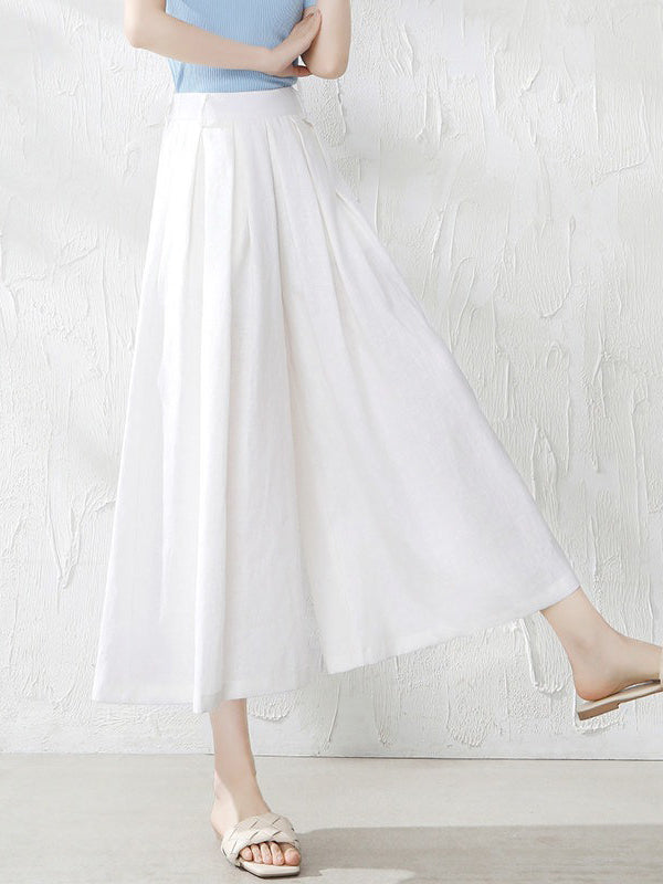 Cotton Wide-Leg Relaxed Pants