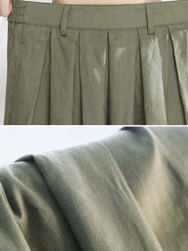 Cotton Wide-Leg Relaxed Pants