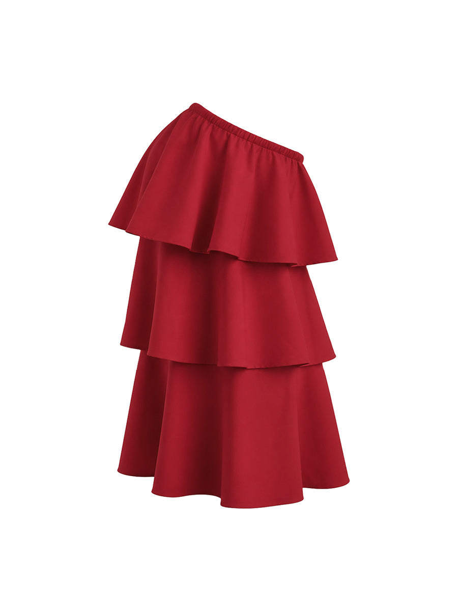 A-Line Ruffle Elastic Relaxed Vest
