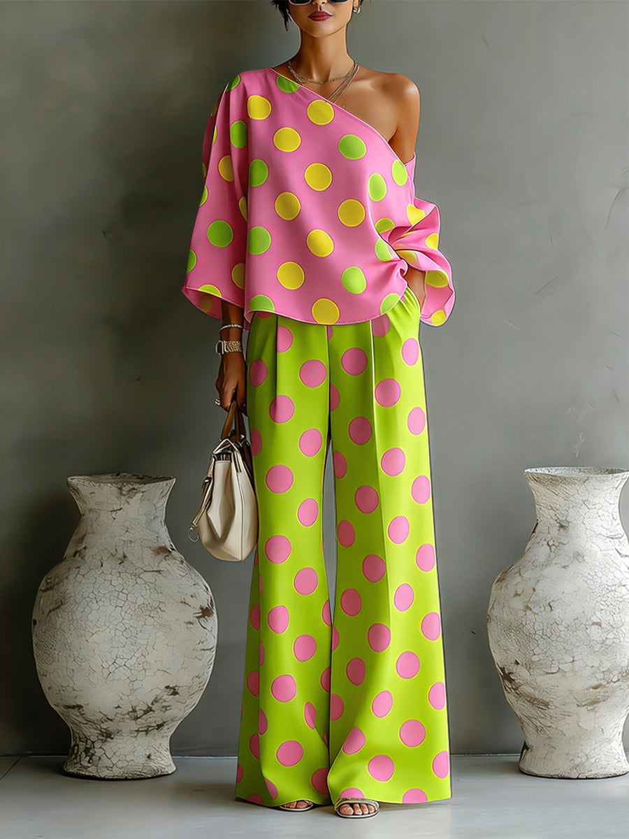 Wide-Leg Button-Detail Pocket Relaxed Pants
