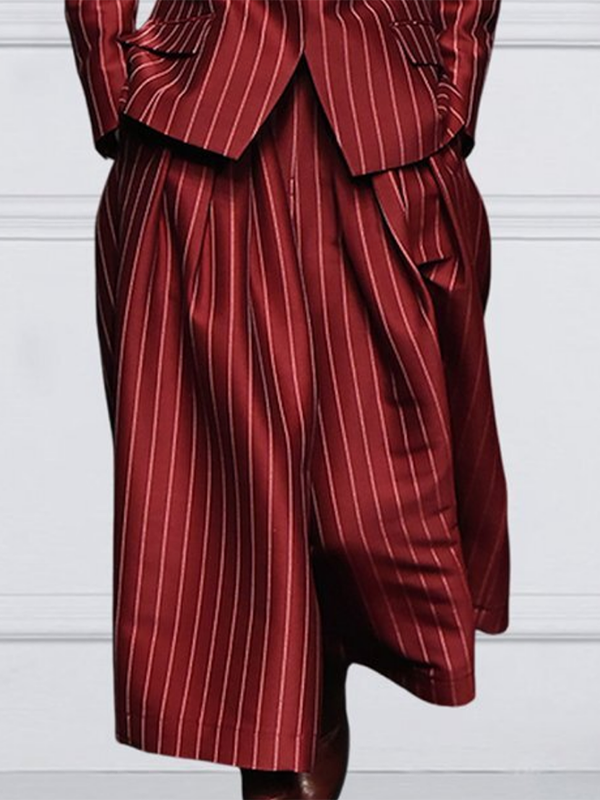 Striped Wide-Leg Relaxed Pants