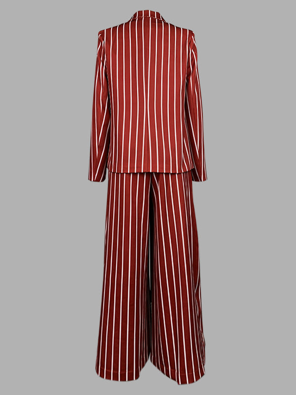 Striped Wide-Leg Relaxed Pants