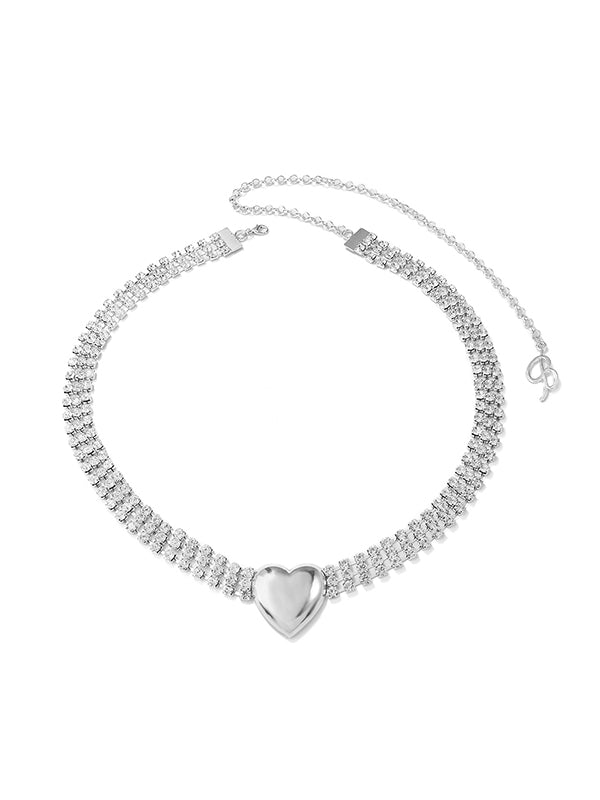 Rhinestone Heart Waist Chain