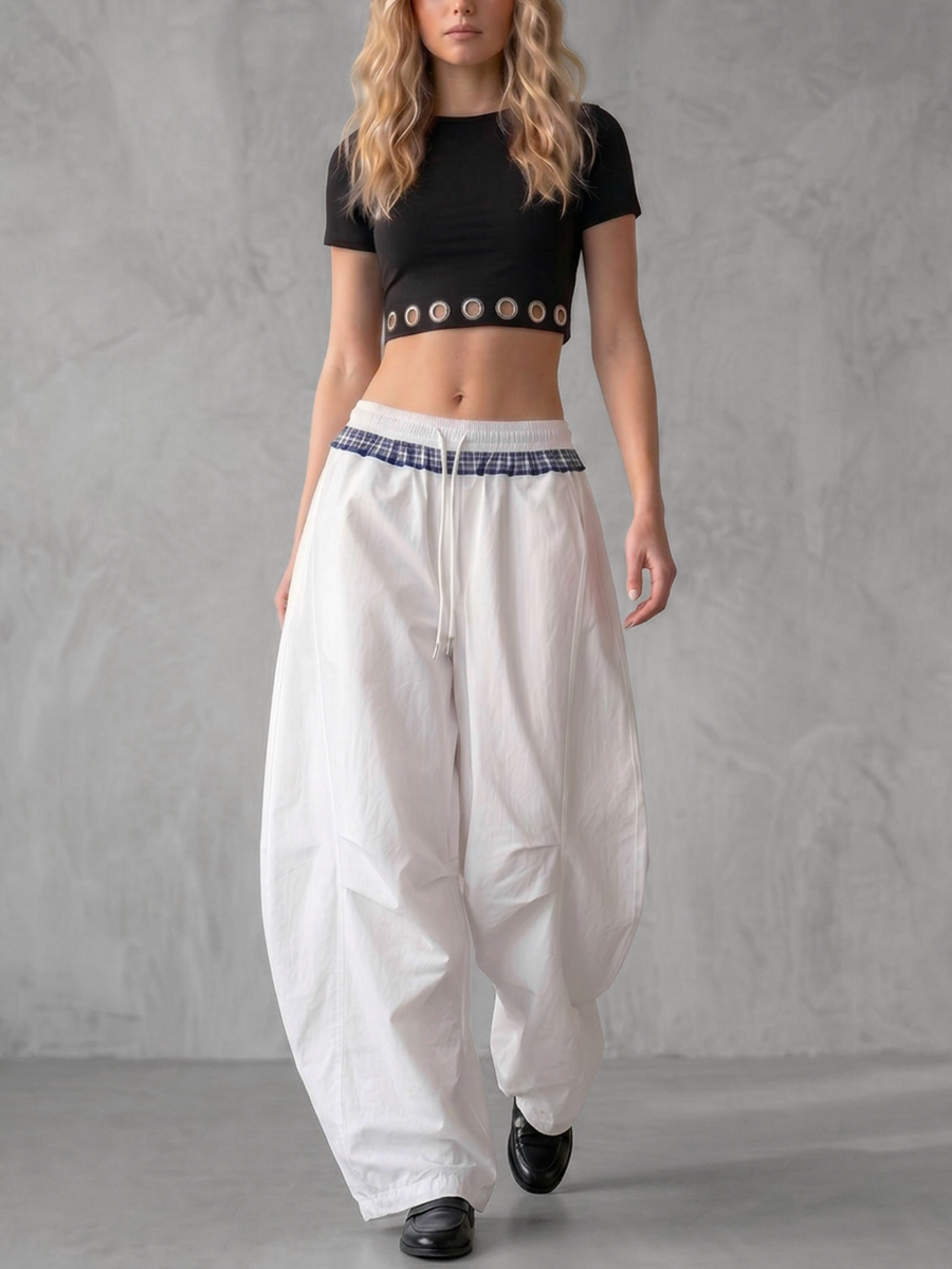 Wide-Leg Drawstring Pocket Relaxed Pants