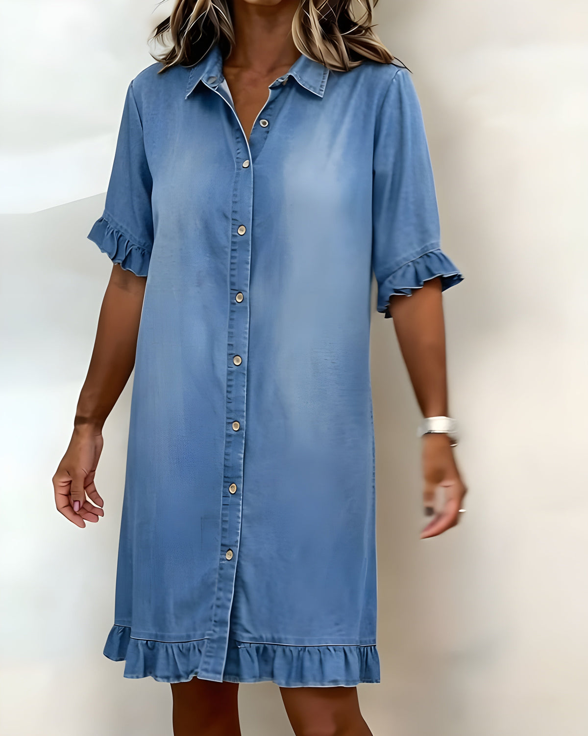 Katie | Effortlessly Ruched Denim Dress