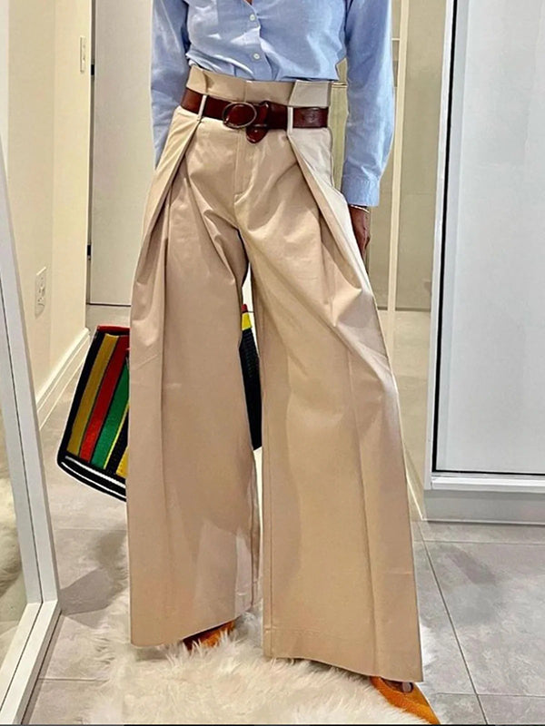 High-Waist Pleated Relaxed Pants