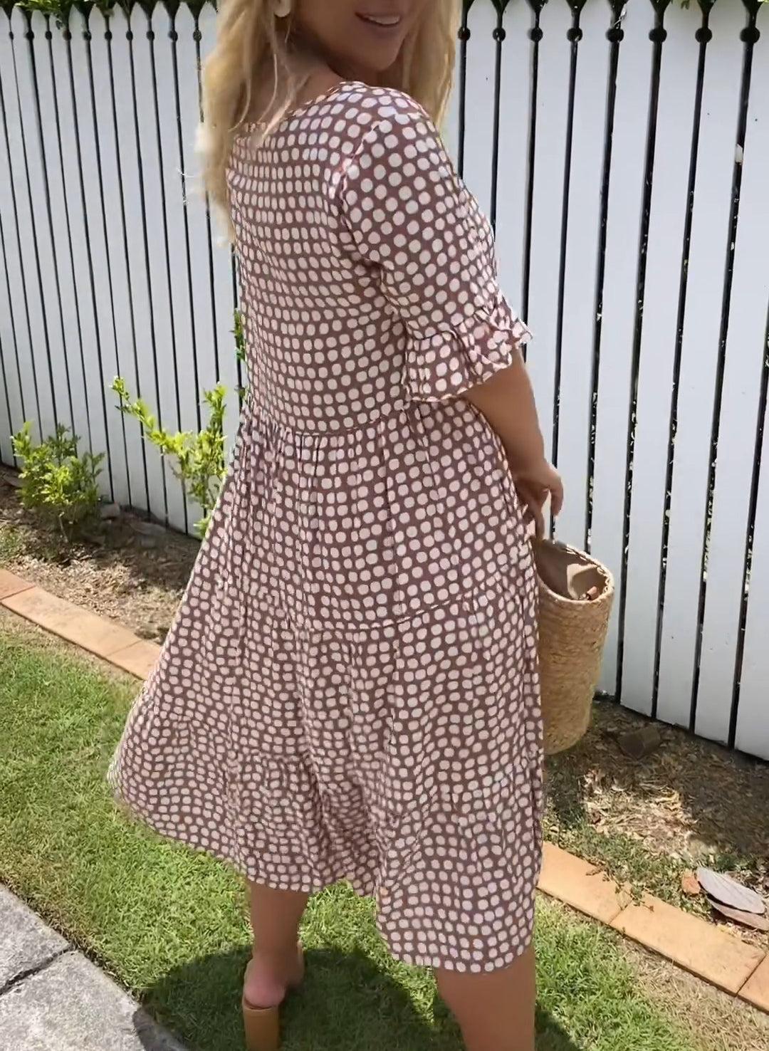 Julia | Short-Sleeve Midi Dress
