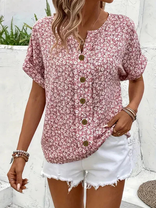 Amira | Floral Button-Up Blouse