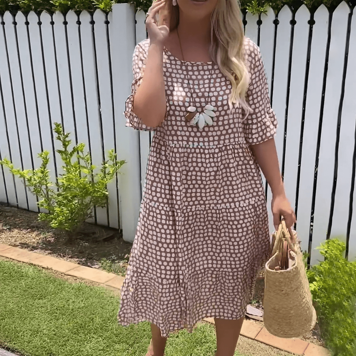 Julia | Short-Sleeve Midi Dress