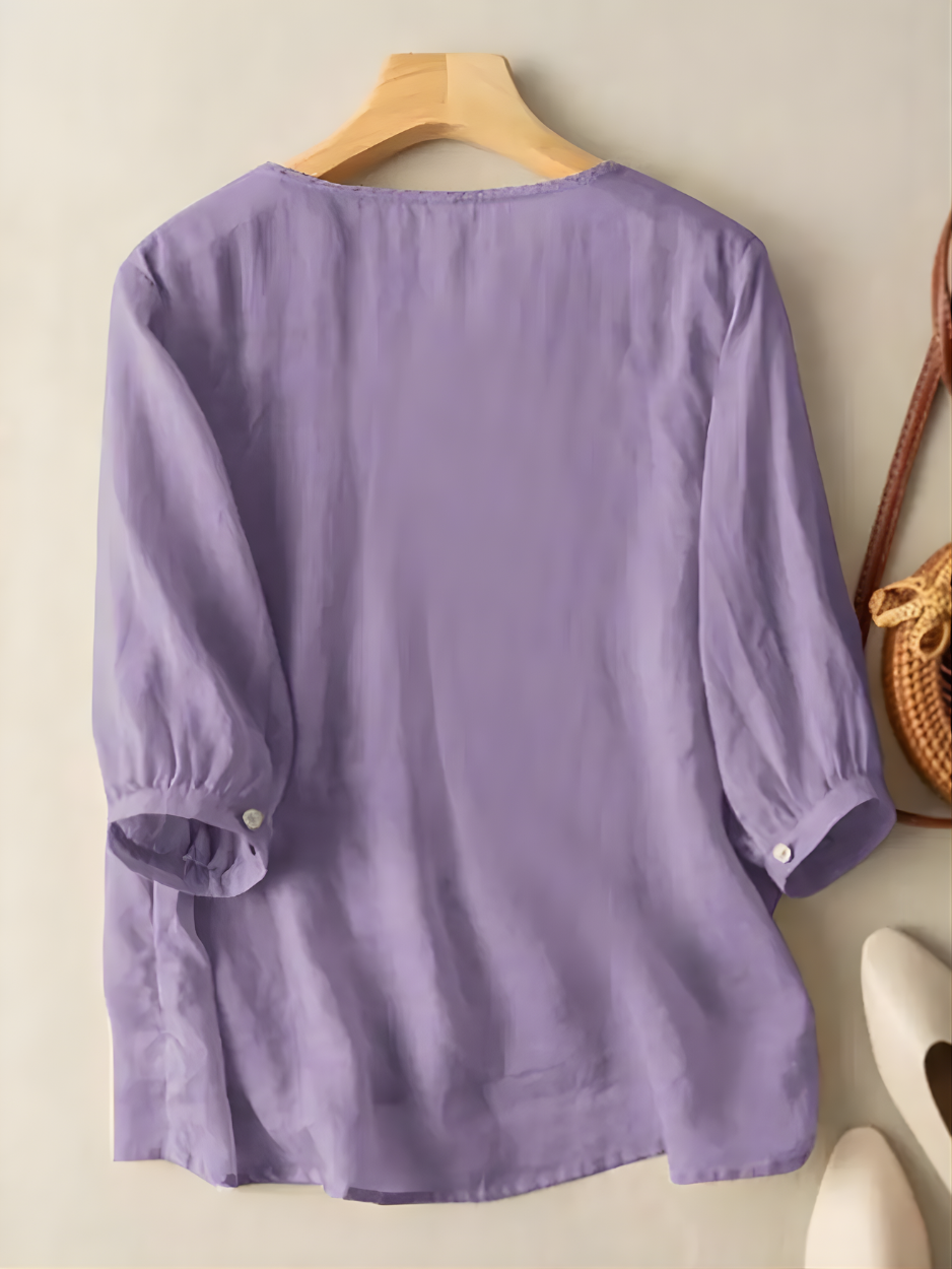 Violet | Embroidered Boho Blouse