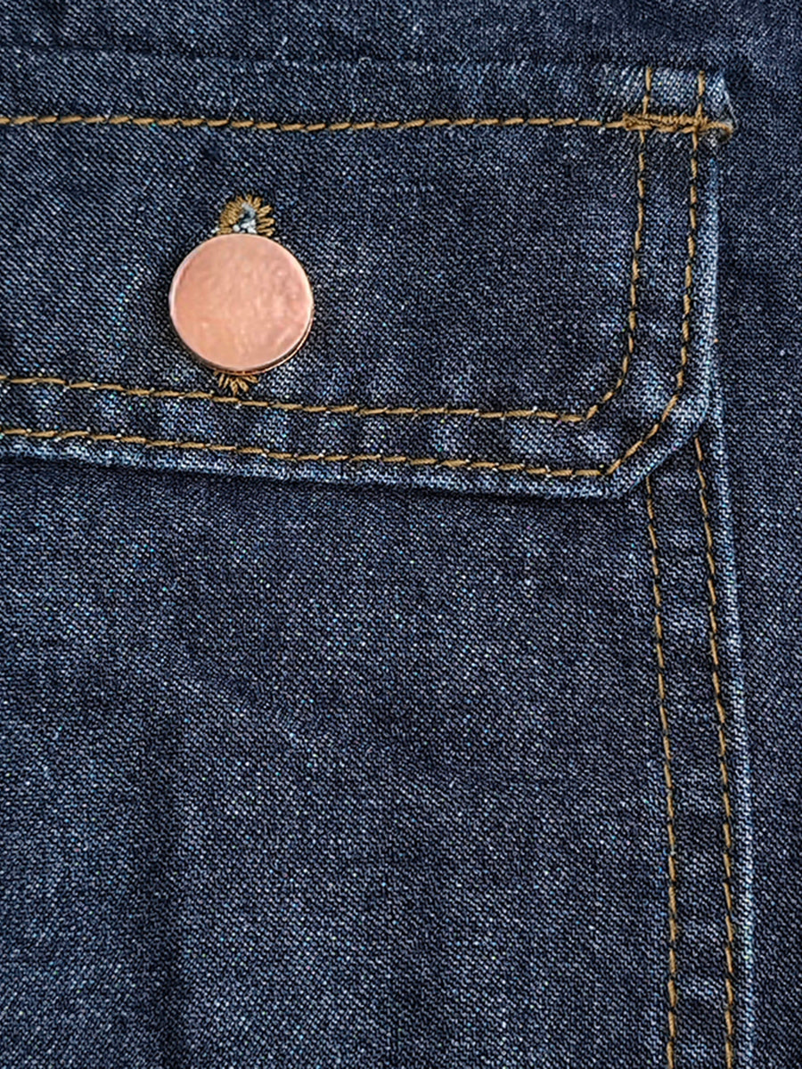 Plus Size Stand-Collar Button-Detail Pocket Jumpsuit