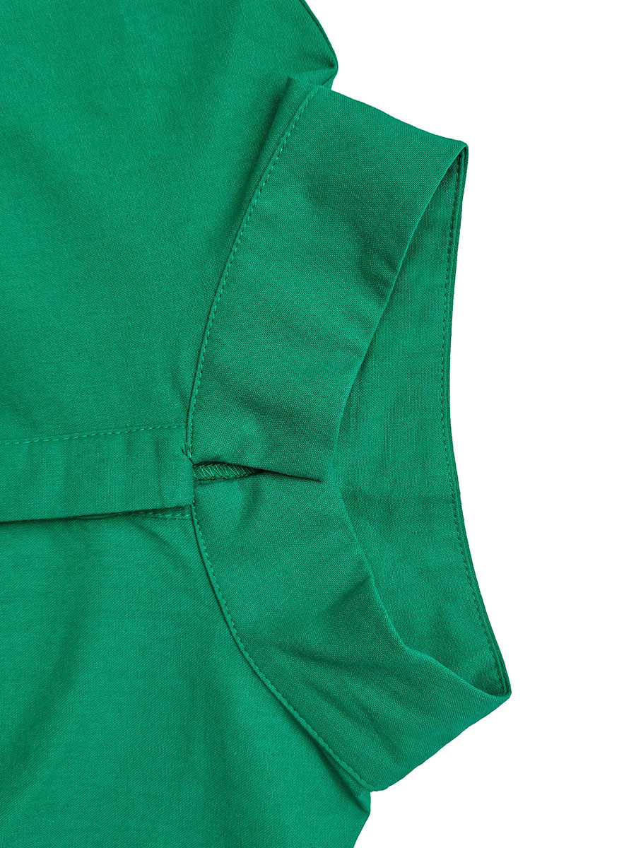 Wide-Leg Stand-Collar Button-Detail Sleeveless Jumpsuit