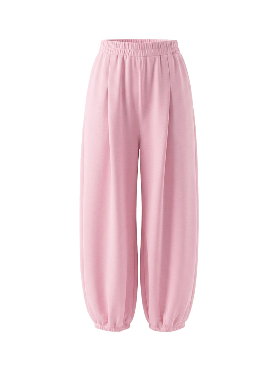High-Waist Cropped Pleated Pocket Pants