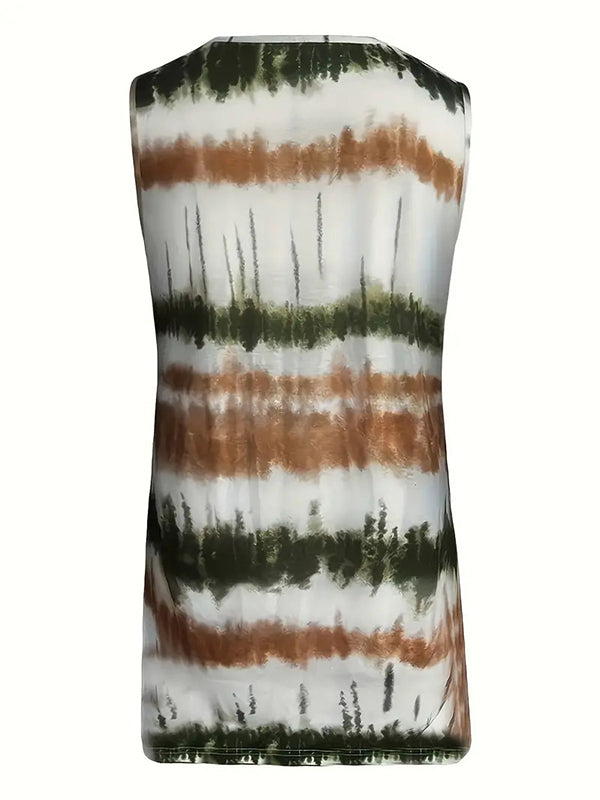Printed Sleeveless Relaxed Vest