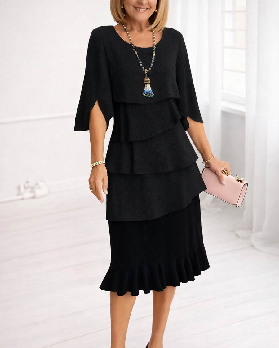 Elizabeth | Ruffle Midi Dress