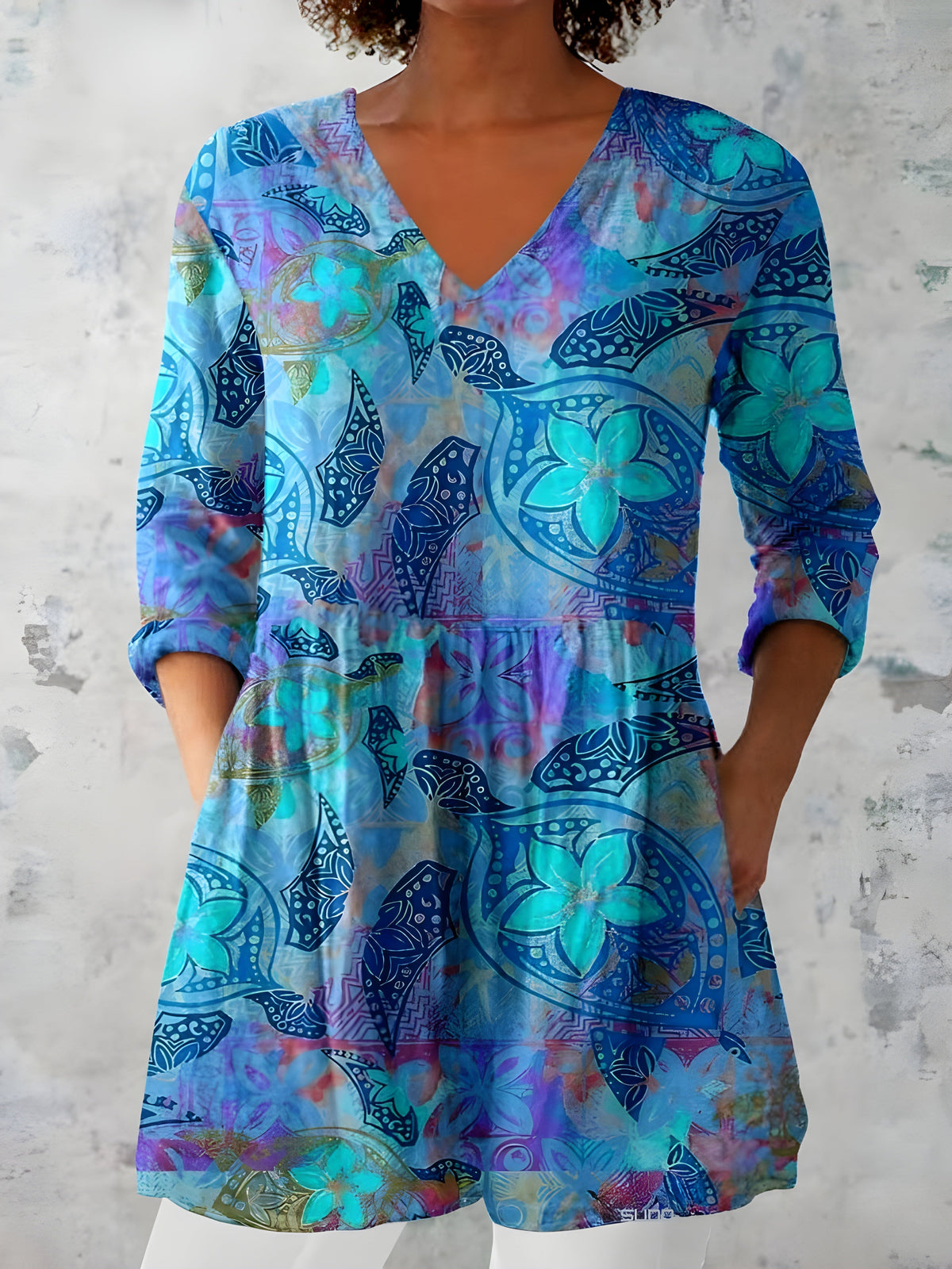 April | Long V-Neck Blouse