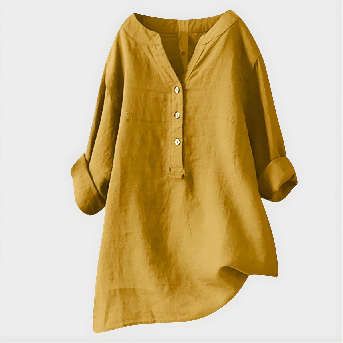 Veronique | Cotton-Linen V-Neck Blouse