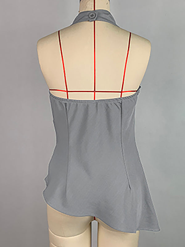 Stand-Collar Sleeveless Vest
