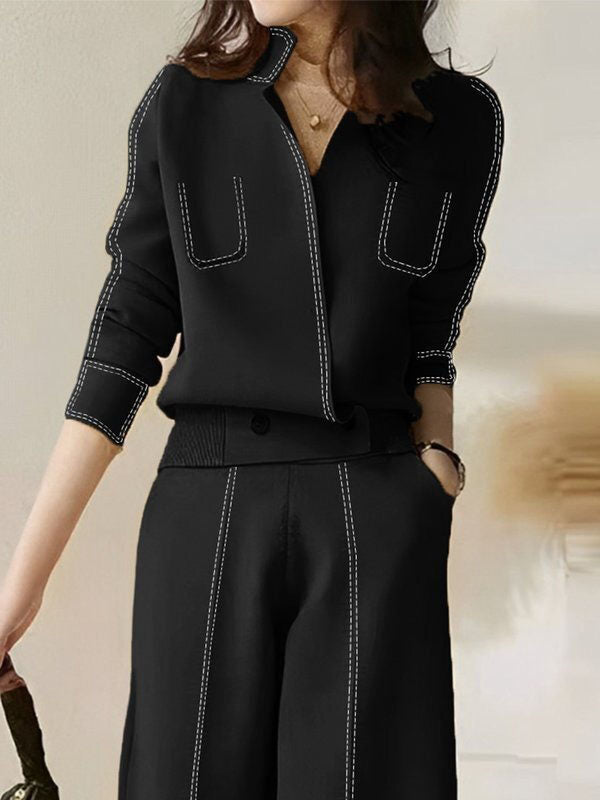 V-Neck Long-Sleeve Relaxed Cardigan