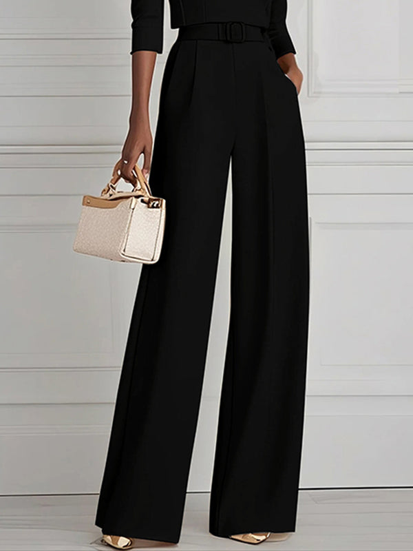 High-Waist Pleated Pants