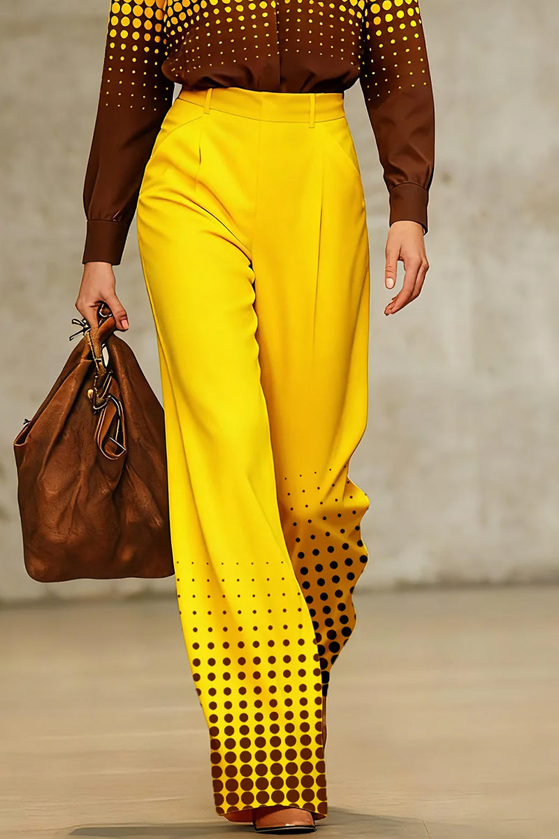 High-Waist Pocket Relaxed Contrast Pants