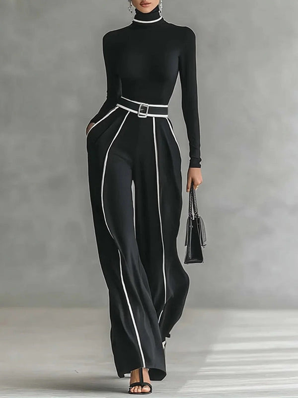 High-Waist Belted Pocket Relaxed Belt