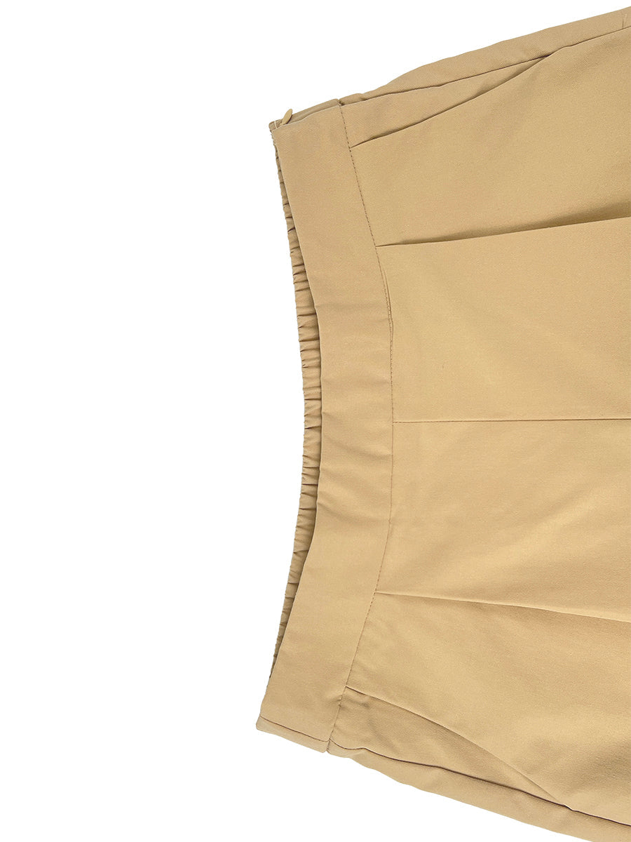 Wide-Leg High-Waist Cropped Pleated Pants