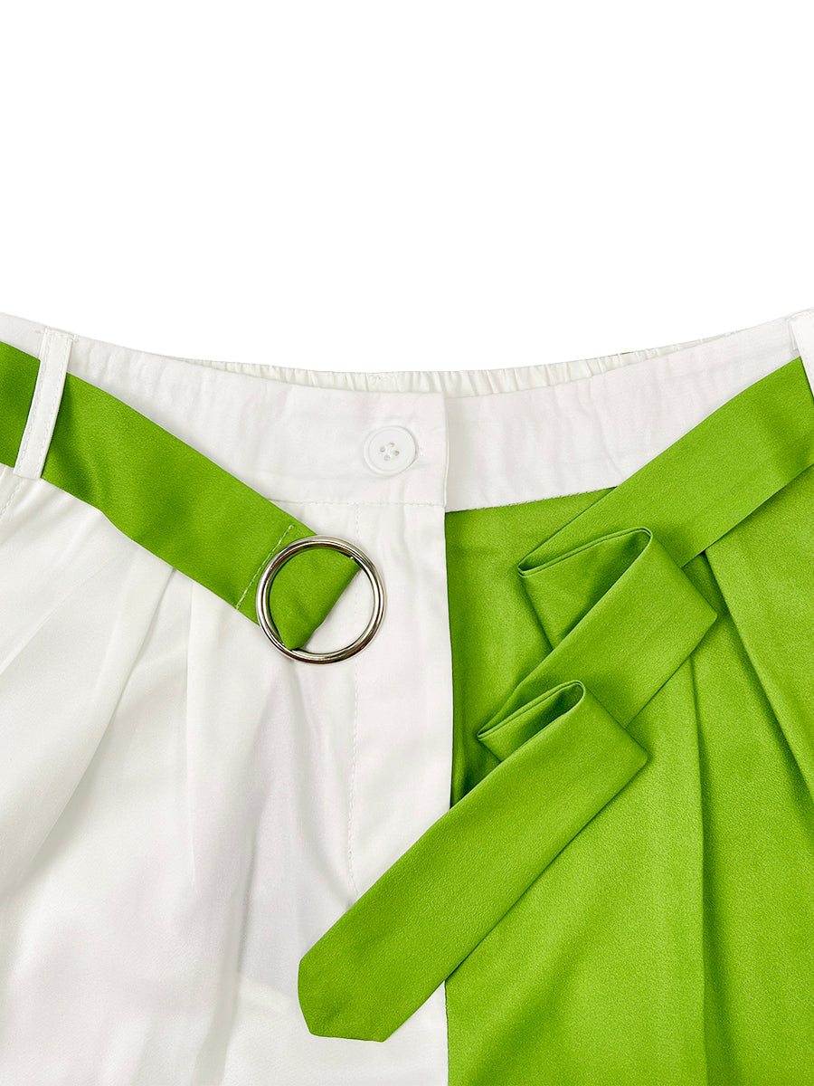 High-Waist Pleated Belted Pocket Belt