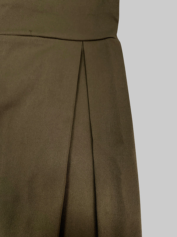 Wide-Leg V-Neck Button-Detail Relaxed Belt