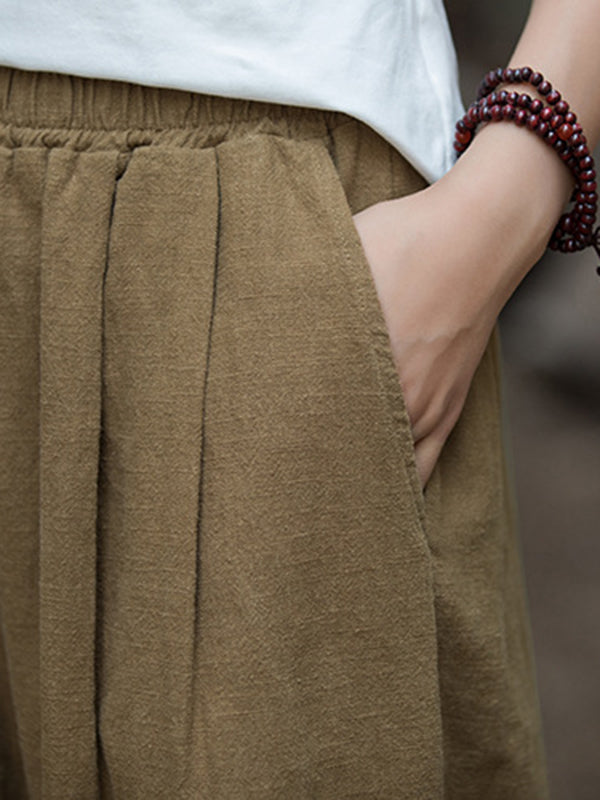 Wide-Leg Elastic Pants