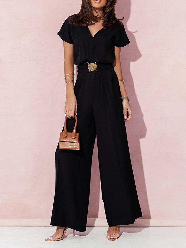 High-Waist V-Neck Pleated Belted Belt
