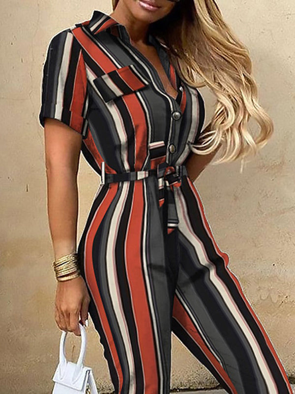 Striped Plus Size Relaxed Jumpsuit