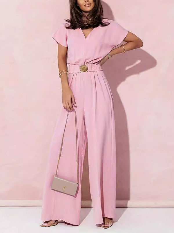 High-Waist V-Neck Pleated Belted Belt