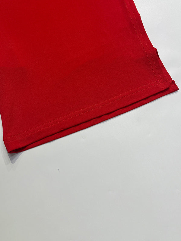Square-Neck Asymmetric Side-Split Sleeveless Tank Top