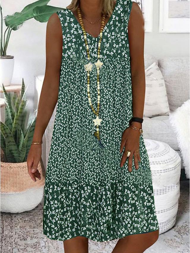 Niana | Sleeveless Floral V-Neck Dress