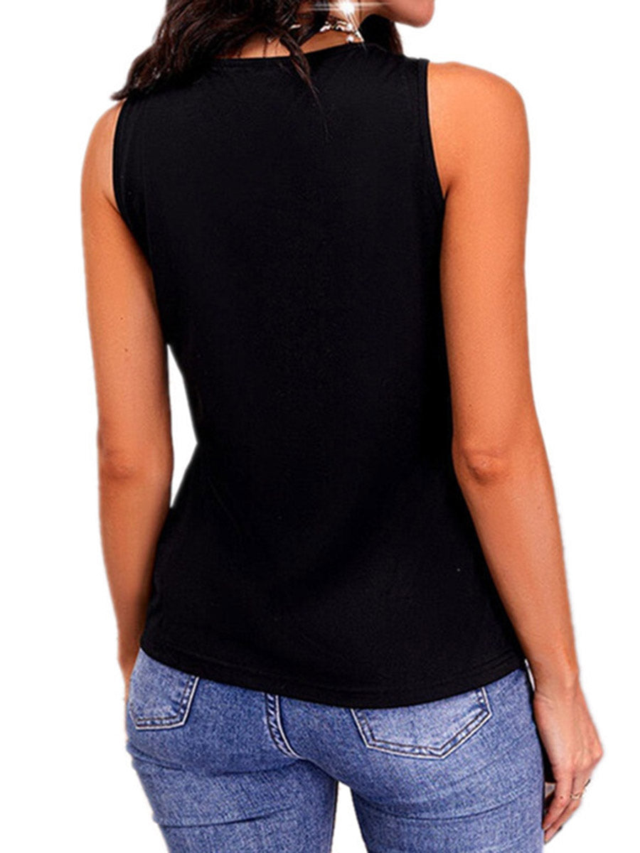 Sleeveless Relaxed Contrast Tank Top
