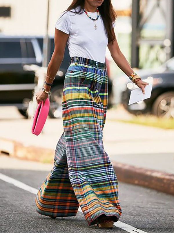 Printed Wide-Leg Relaxed Pants