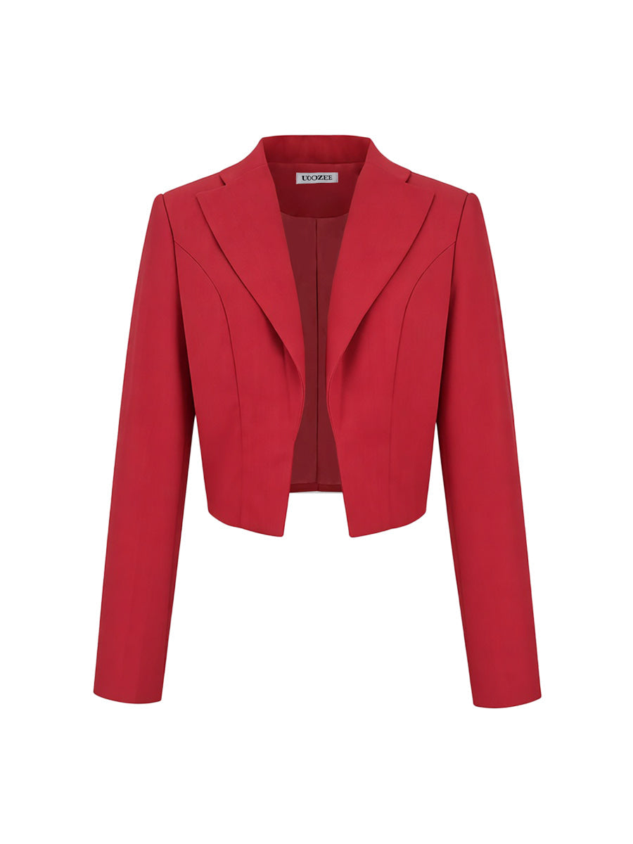 Notch-Collar Long-Sleeve Blazer