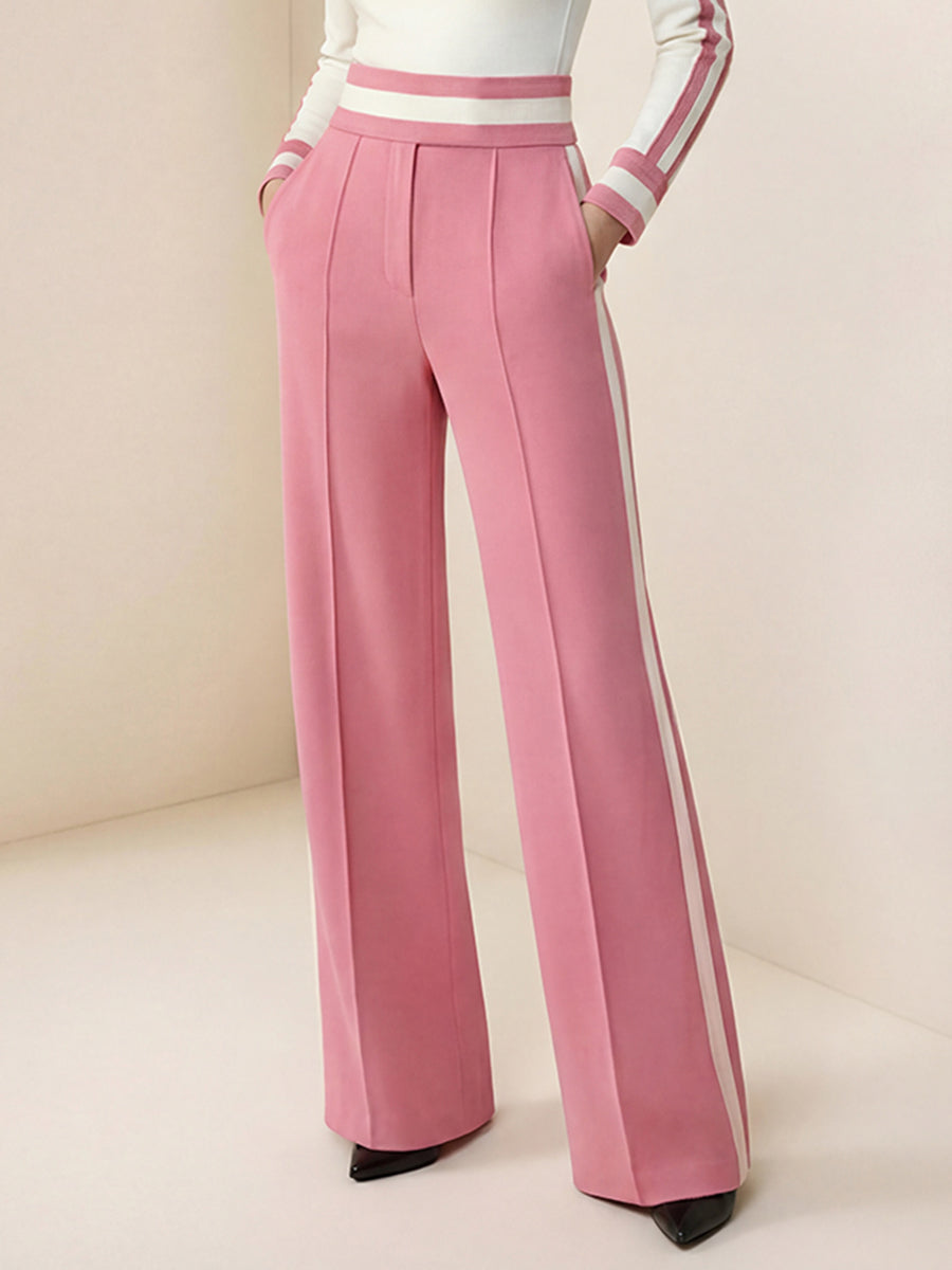 Striped Wide-Leg Pocket Relaxed Pants