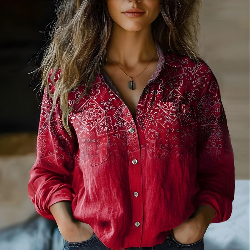 Natalie | Printed Vintage Blouse