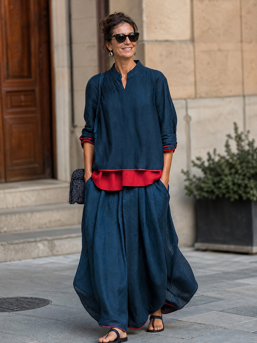 Wide-Leg Pocket Relaxed Pants