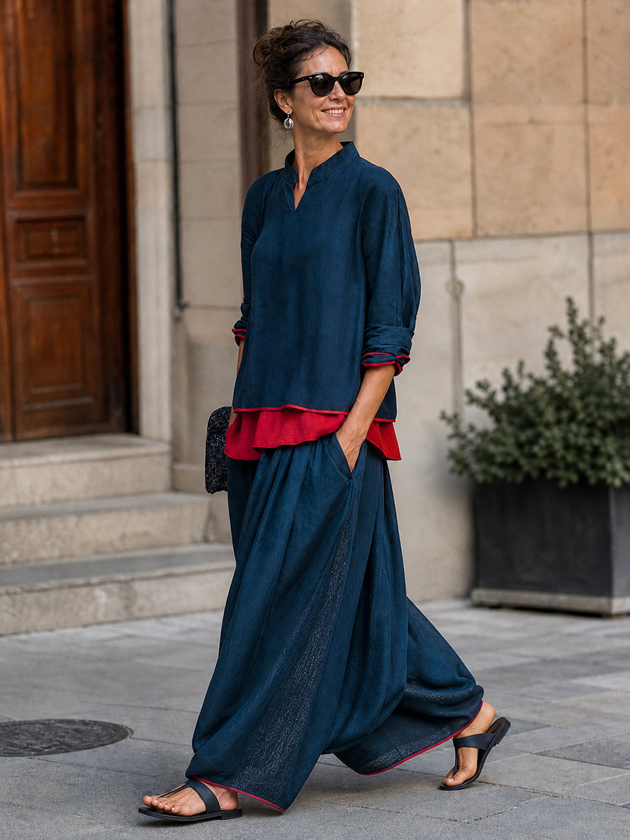 Wide-Leg Pocket Relaxed Pants
